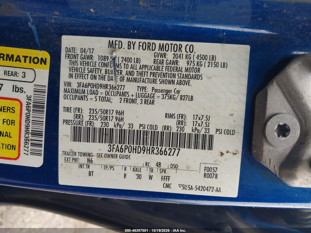 2017 Ford Fusion SE photo 9