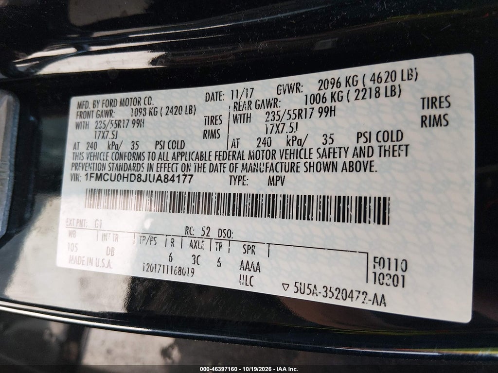 2018 Ford Escape SEL photo 9