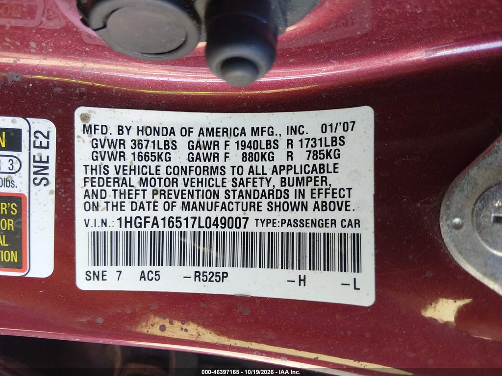 2007 Honda Civic LX photo 9