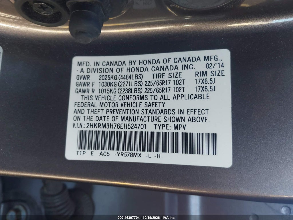 2014 Honda CR-V EX-L photo 9