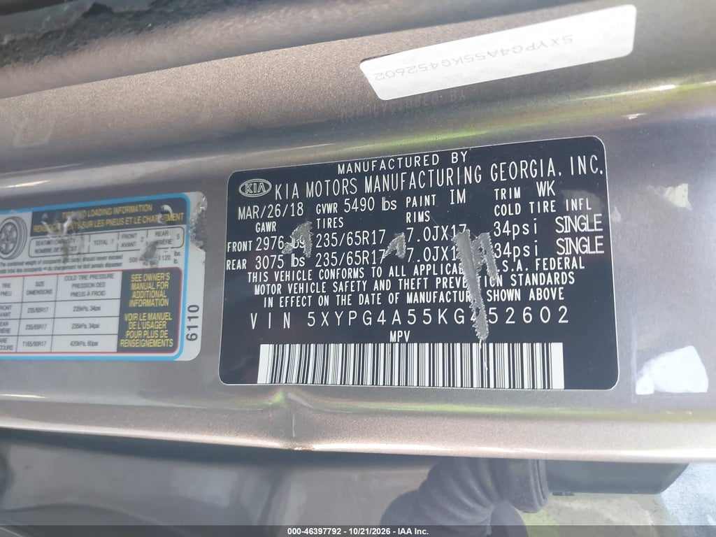 2019 Kia Sorento 3.3L LX photo 9
