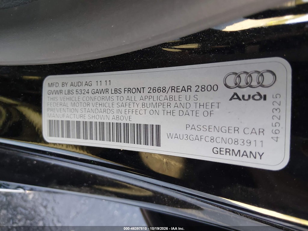 2012 Audi A7 Premium photo 9