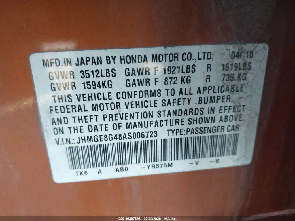 2010 Honda Fit Sport photo 9