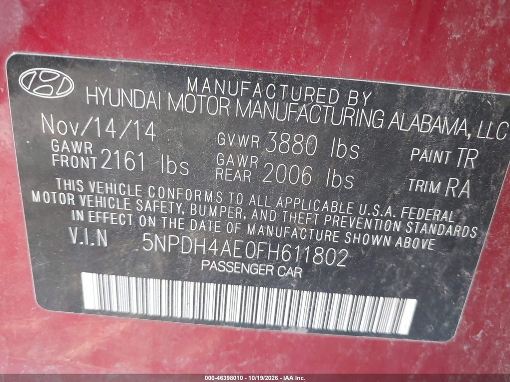 2015 Hyundai Elantra SE photo 9