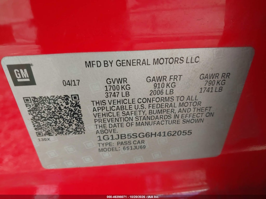 2017 Chevrolet Sonic LS Auto photo 9