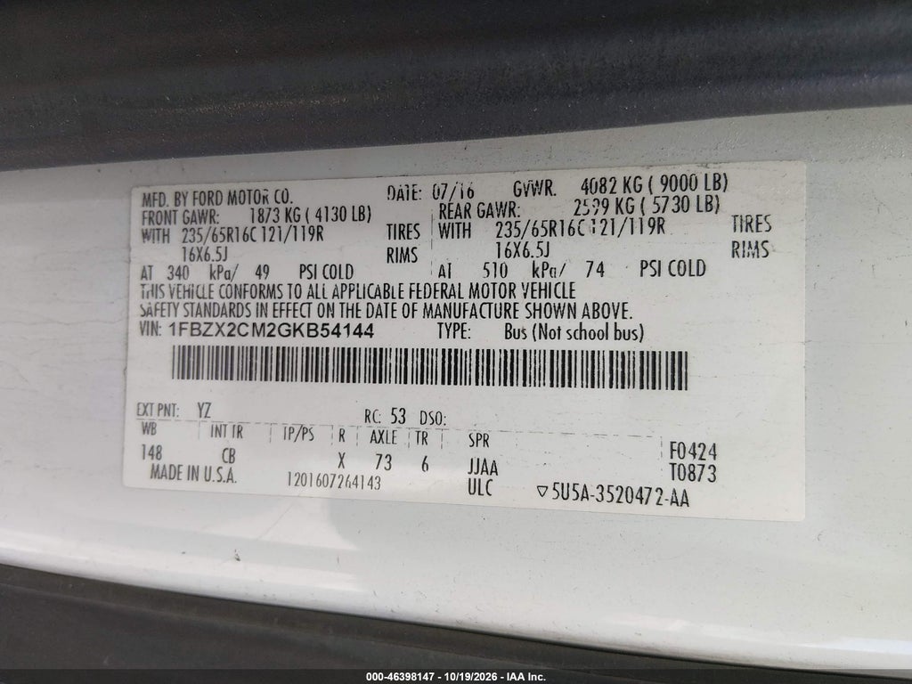 2016 Ford Transit-350 XLT photo 9