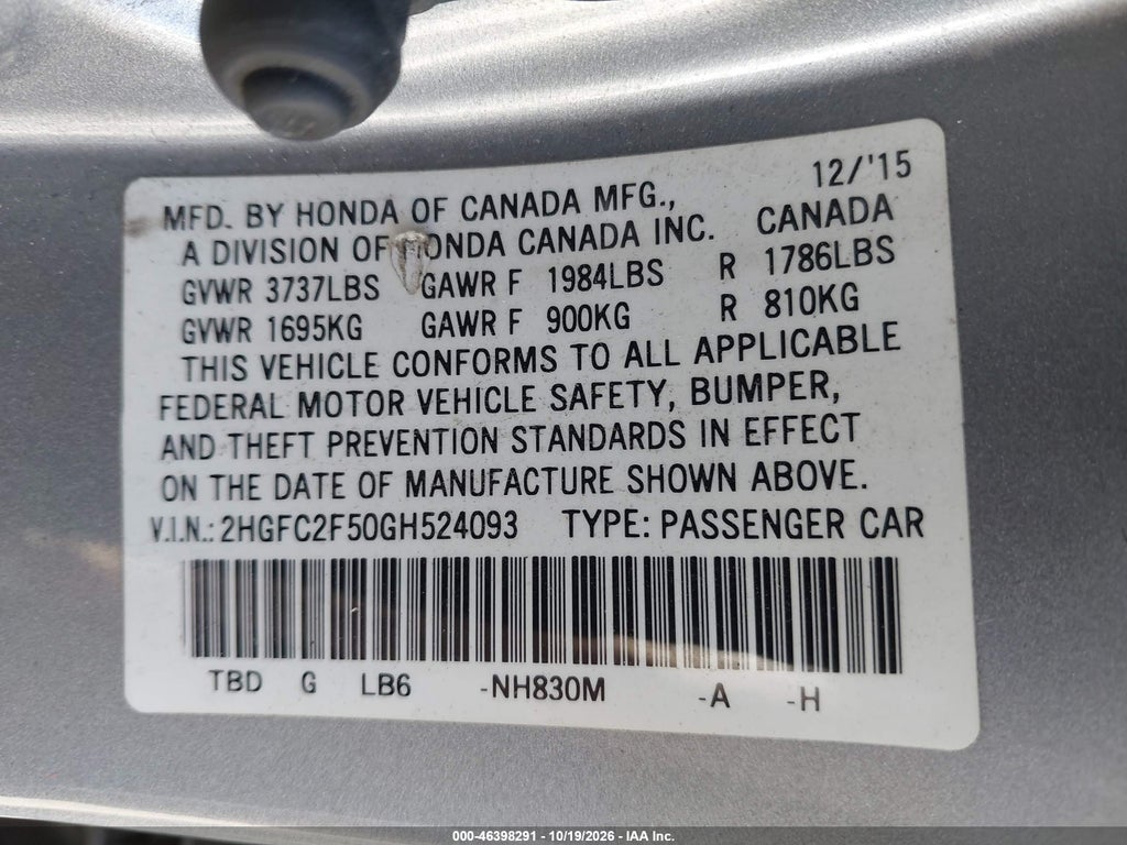 2016 Honda Civic LX photo 9