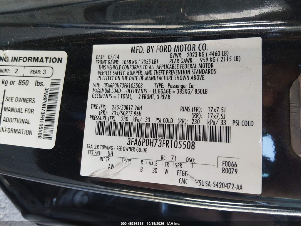 2015 Ford Fusion SE photo 9