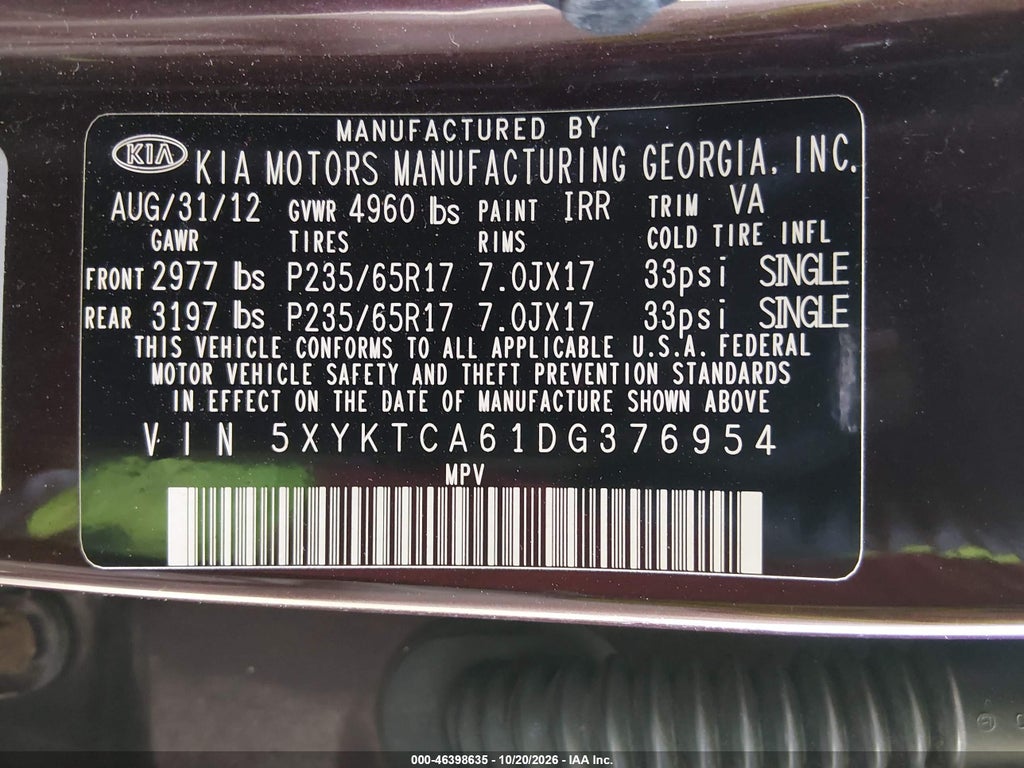 2013 Kia Sorento LX photo 9