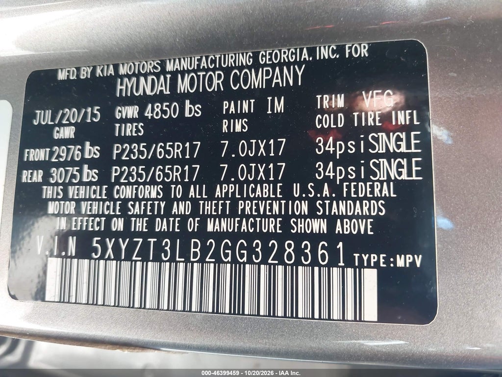 2016 Hyundai Santa FE Sport 2.4L photo 9