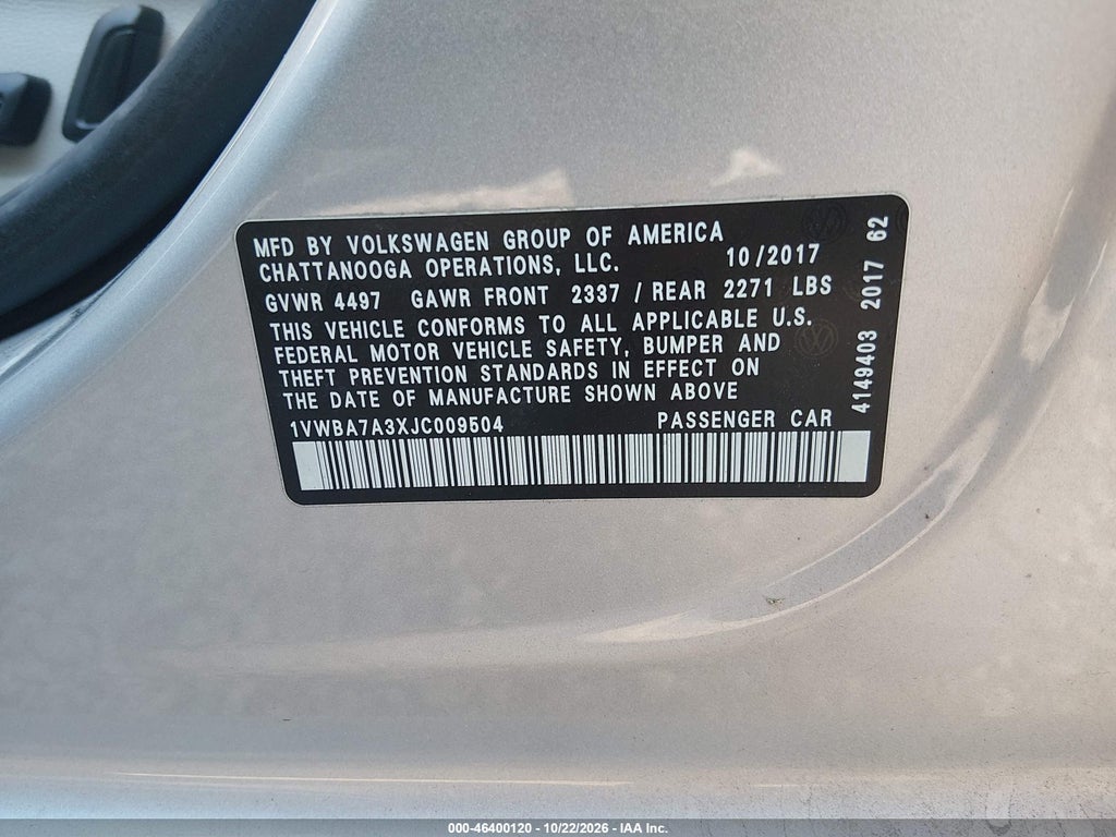 2018 Volkswagen Passat 2.0T SE photo 9