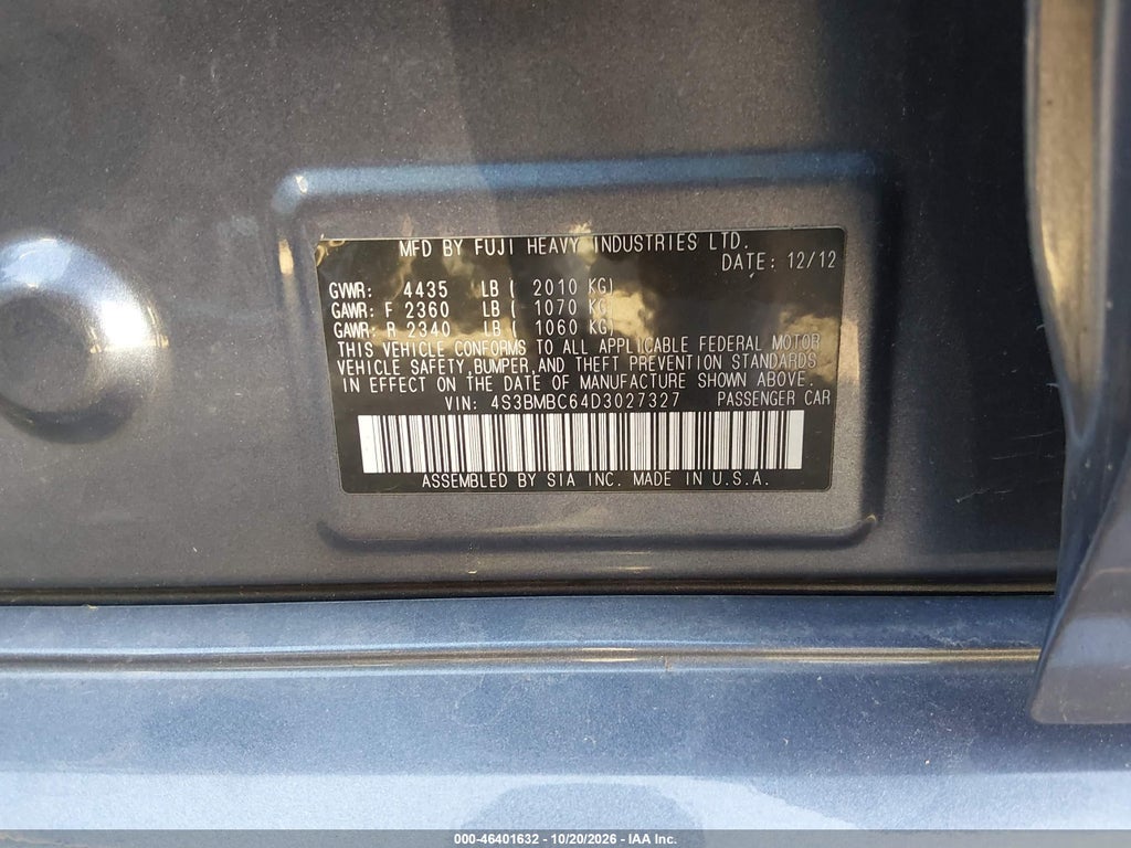 2013 Subaru Legacy 2.5I Premium photo 9
