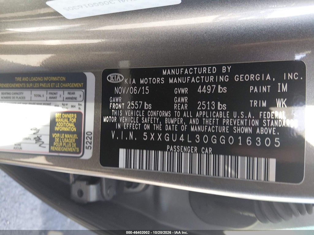 2016 Kia Optima EX photo 9