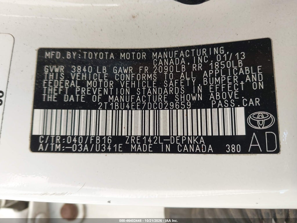 2013 Toyota Corolla LE photo 9