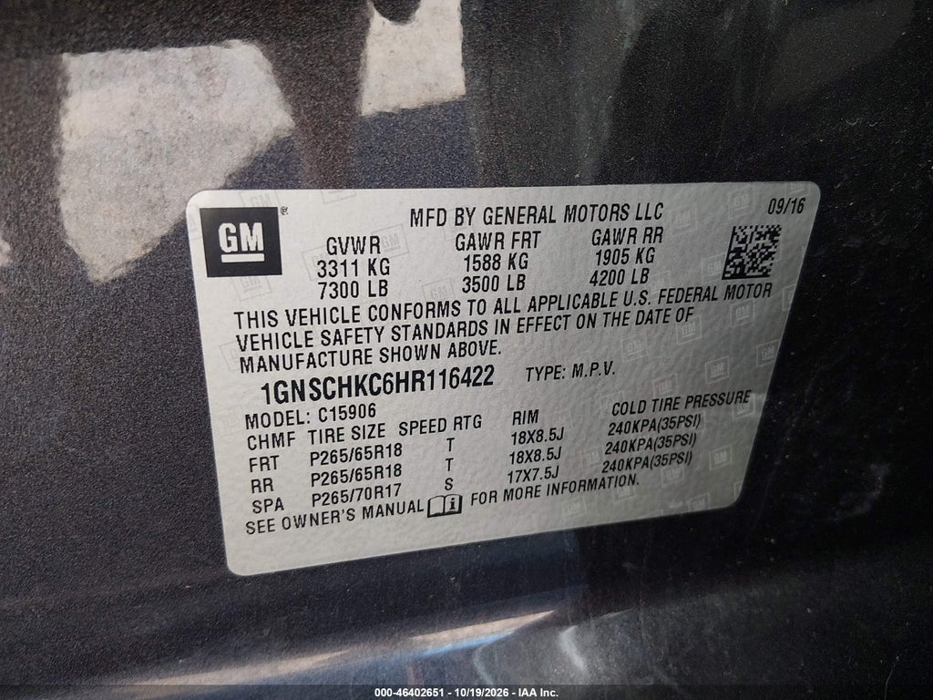 2017 Chevrolet Suburban LT photo 9