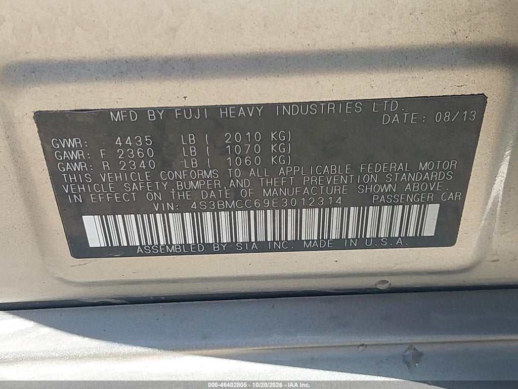 2014 Subaru Legacy 2.5I Premium photo 9