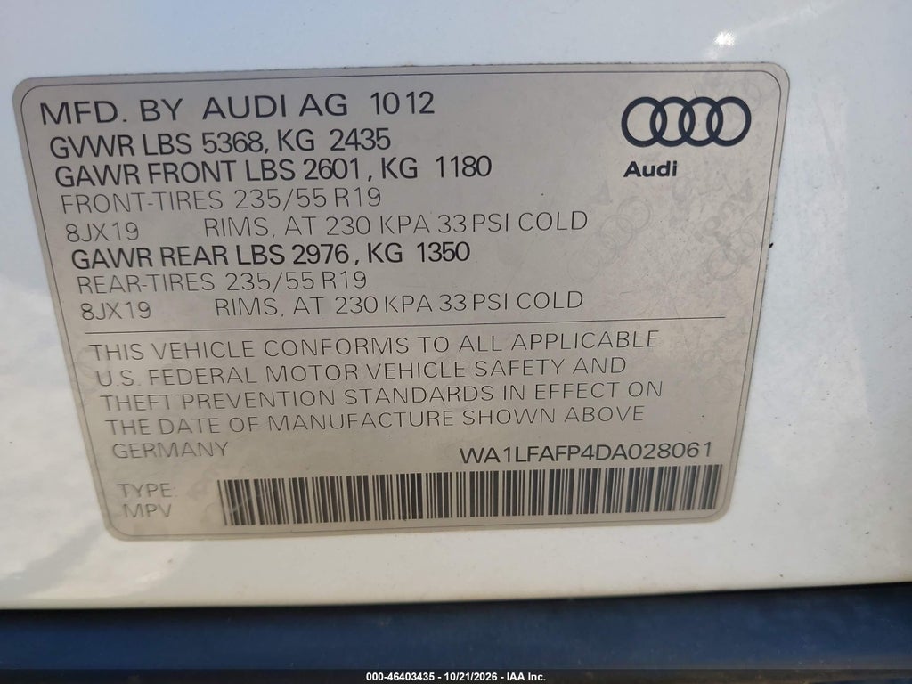 2013 Audi Q5 Premium Plus photo 9