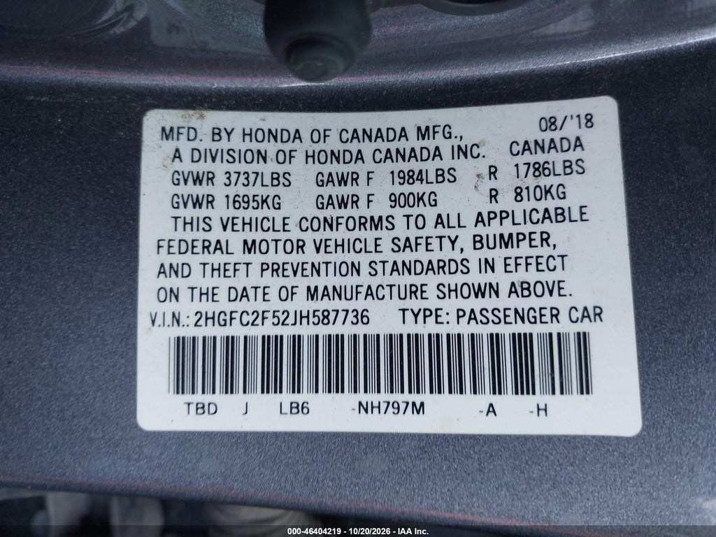 2018 Honda Civic LX photo 9