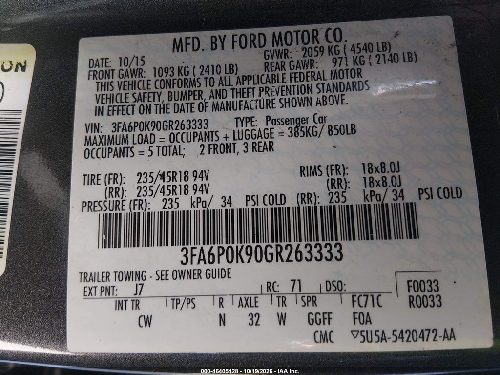 2016 Ford Fusion Titanium photo 9