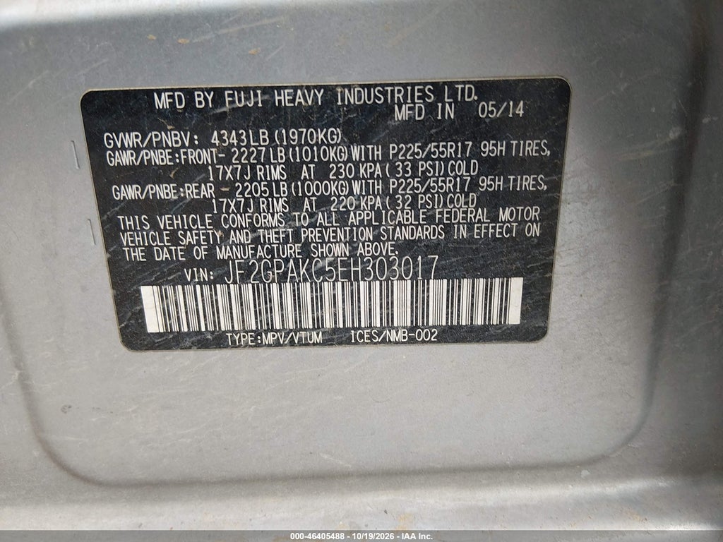 2014 Subaru XV Crosstrek 2.0I Limited photo 9