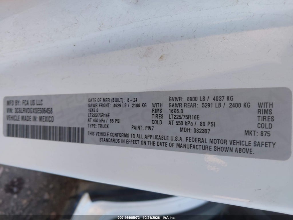 2025 Ram Promaster 2500 Tradesman High Roof 159 WB W/Pass Seat photo 9