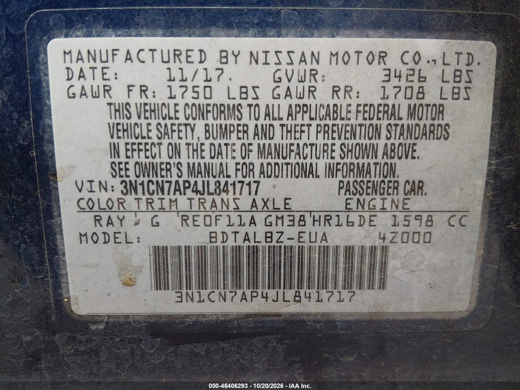 2018 Nissan Versa 1.6 SV photo 9
