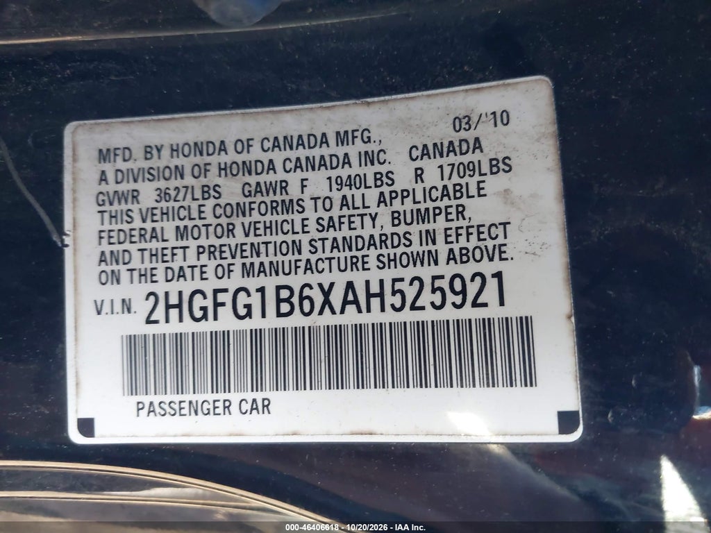 2010 Honda Civic LX photo 9