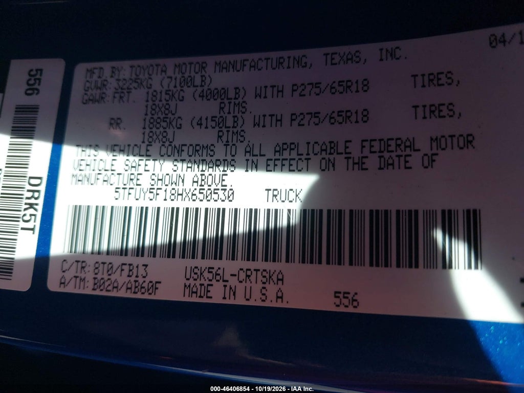 2017 Toyota Tundra SR5 5.7L V8 photo 9