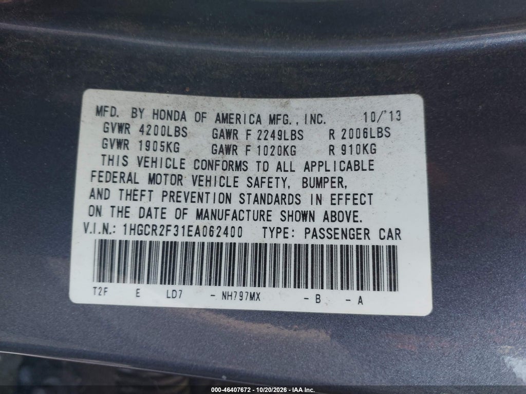 2014 Honda Accord LX photo 9