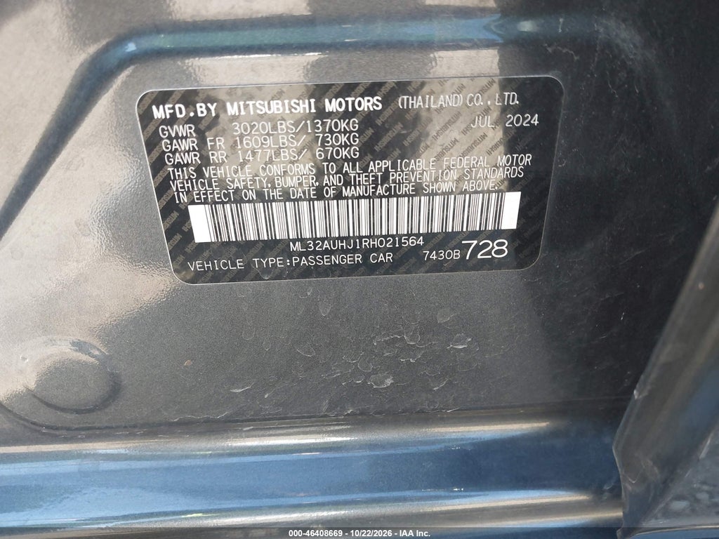 2024 Mitsubishi Mirage ES/LE photo 9