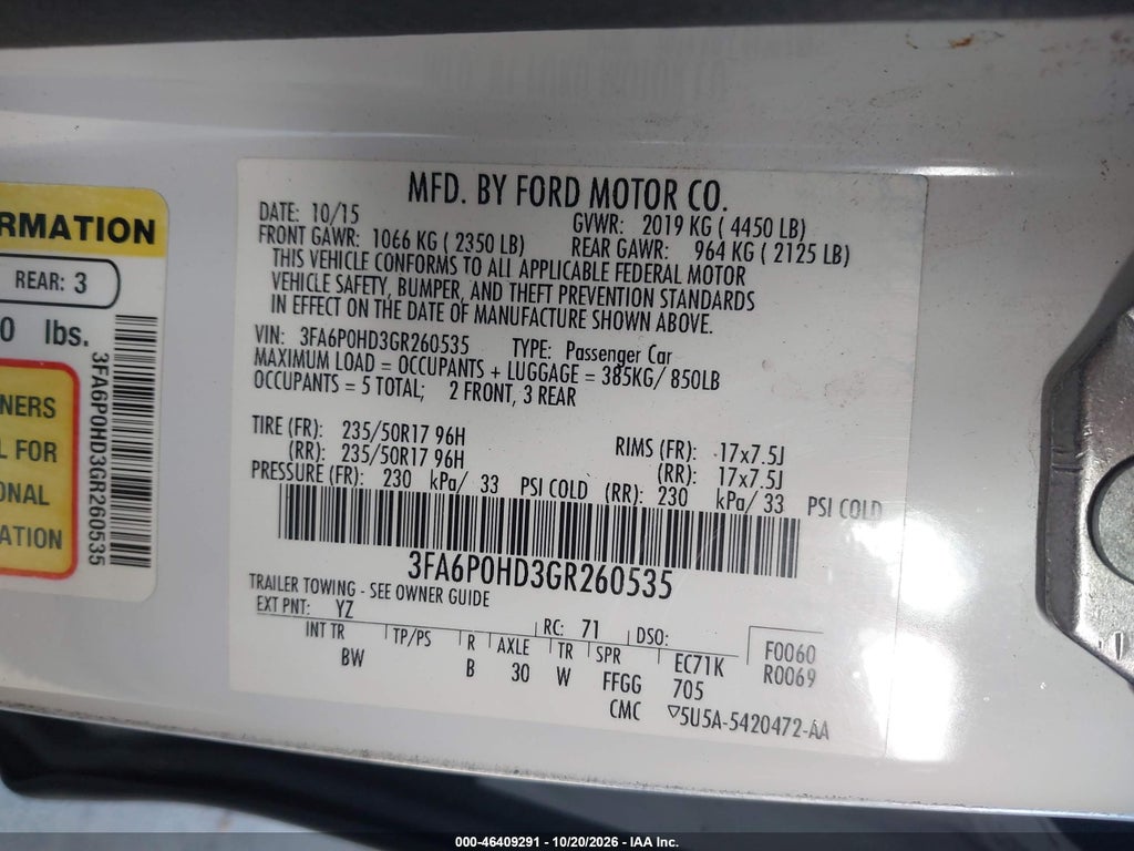 2016 Ford Fusion SE photo 9