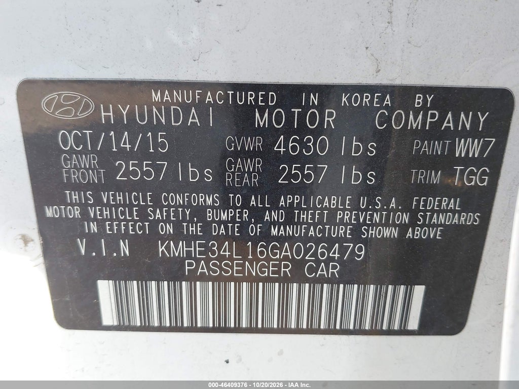 2016 Hyundai Sonata Hybrid Limited photo 9