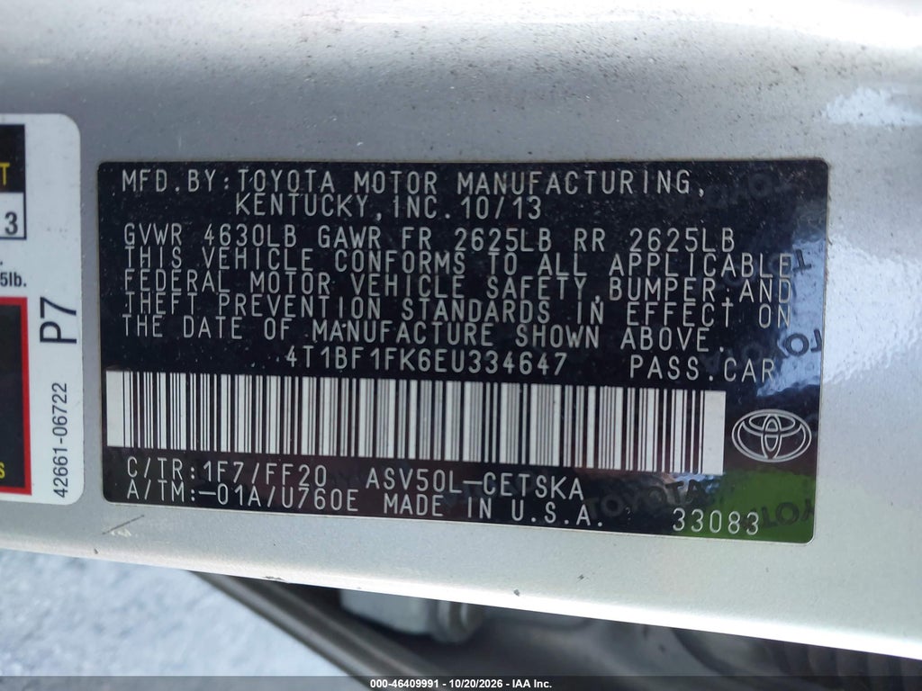 2014 Toyota Camry SE photo 9