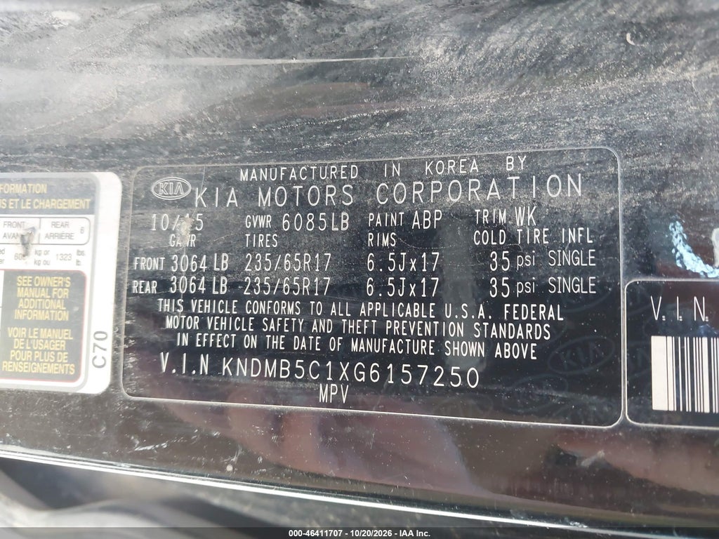 2016 Kia Sedona LX photo 9