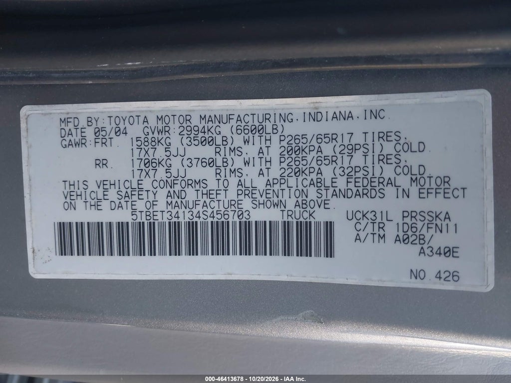 2004 Toyota Tundra SR5 V8 photo 9