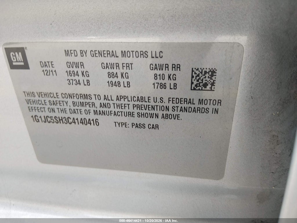 2012 Chevrolet Sonic 2LT photo 9