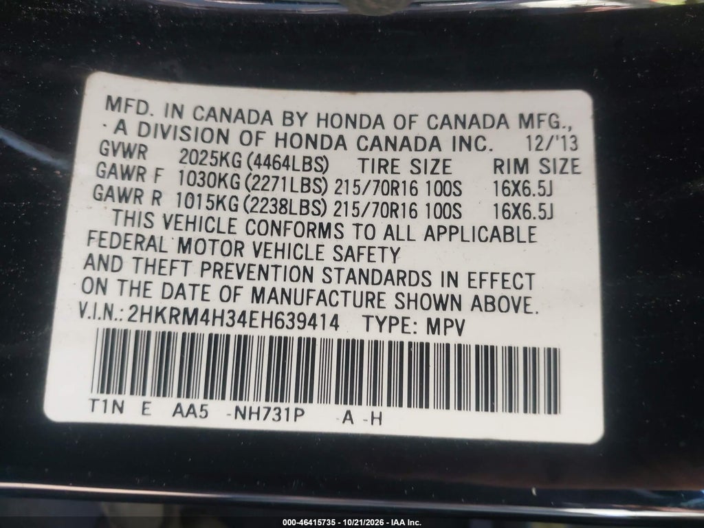 2014 Honda CR-V LX photo 9