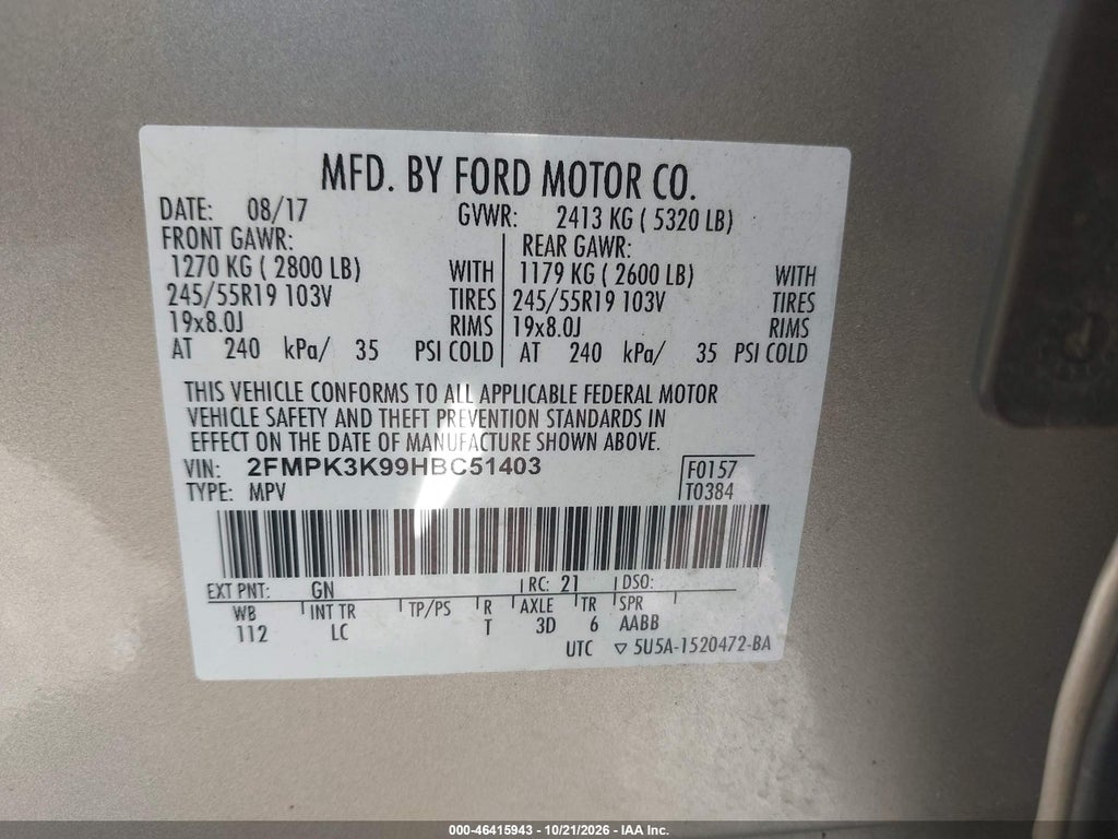 2017 Ford Edge Titanium photo 9