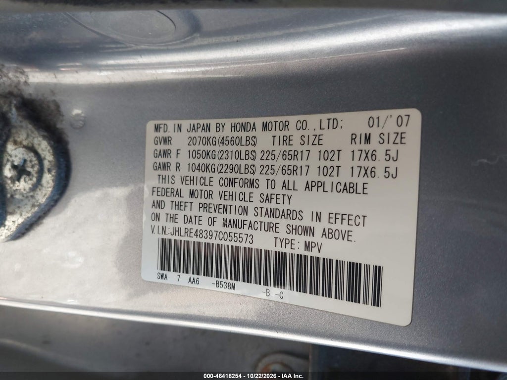 2007 Honda CR-V LX photo 9