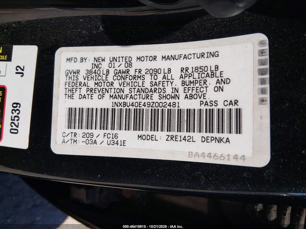 2009 Toyota Corolla XLE photo 9