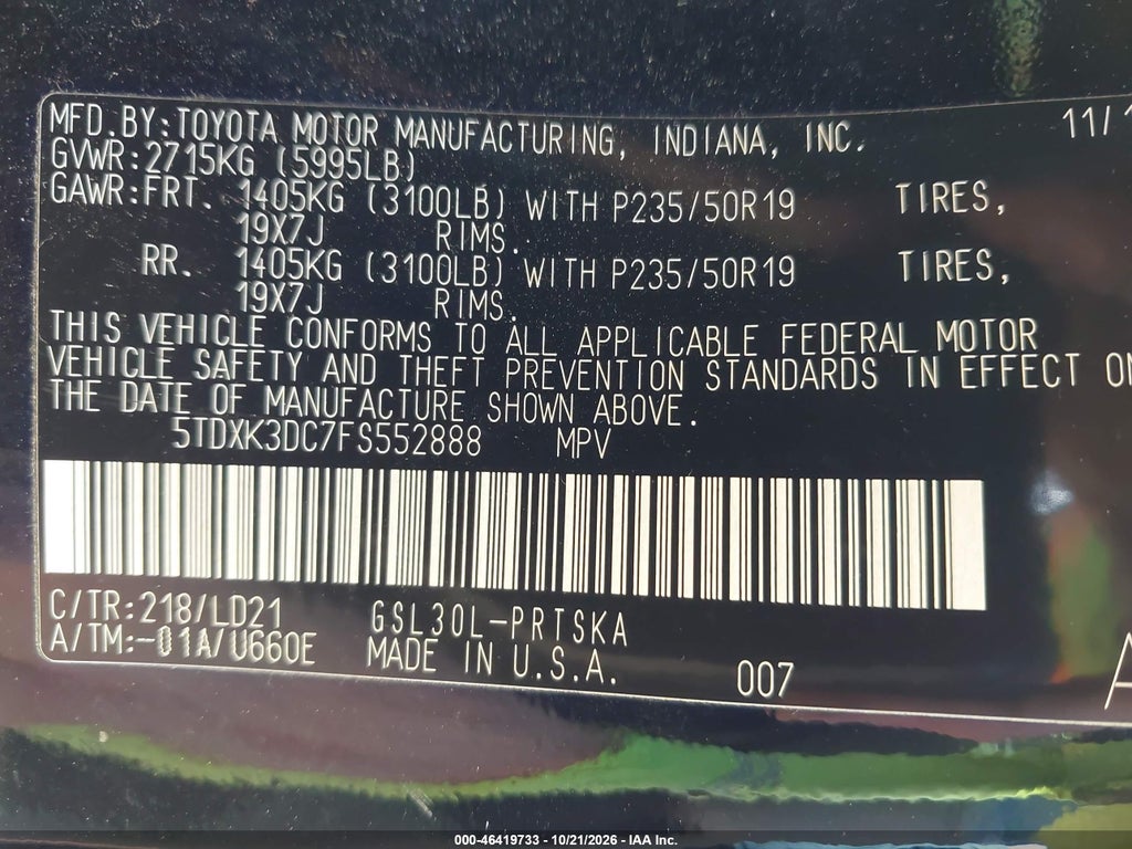 2015 Toyota Sienna SE 8 Passenger photo 9