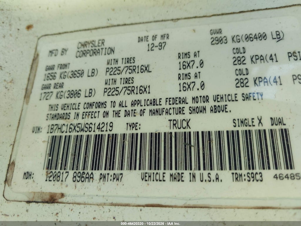 1998 Dodge RAM 1500 ST/WS photo 9