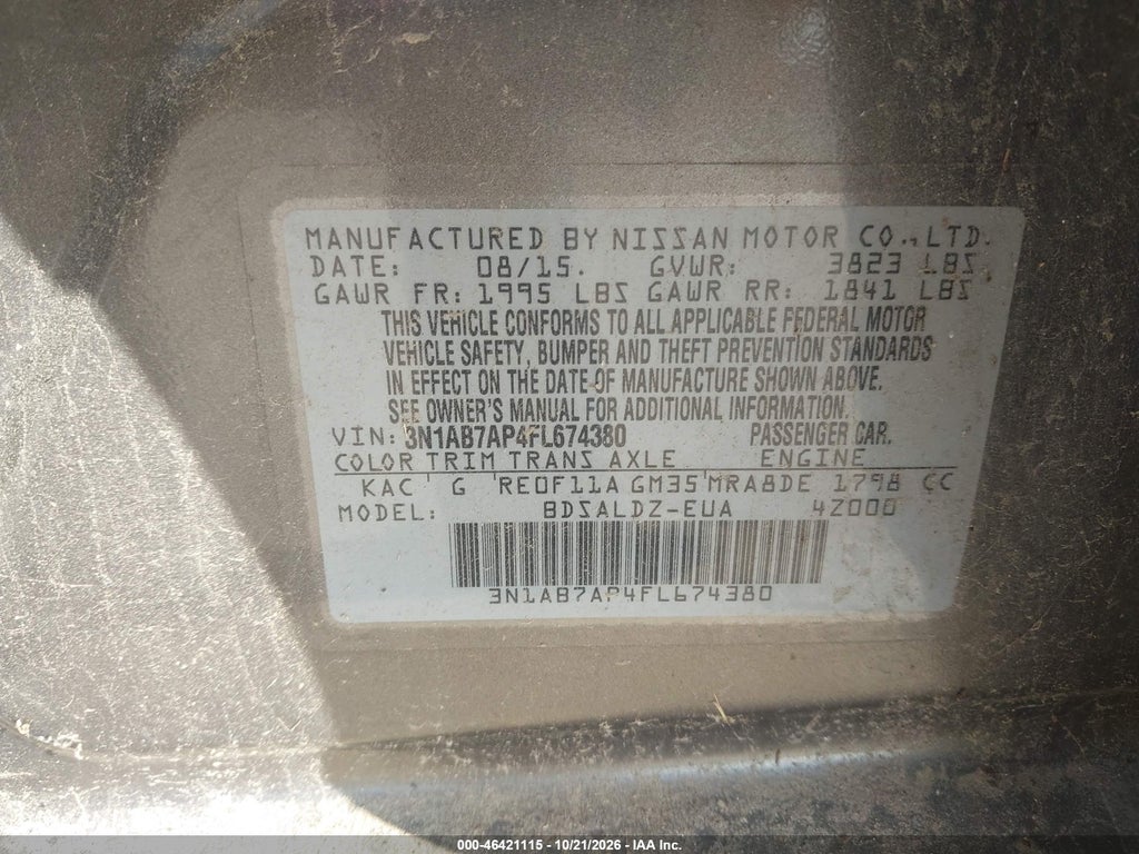 2015 Nissan Sentra SV photo 9