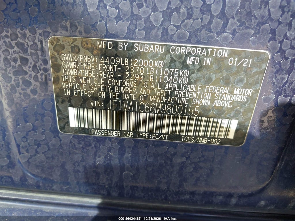 2021 Subaru WRX Premium photo 9