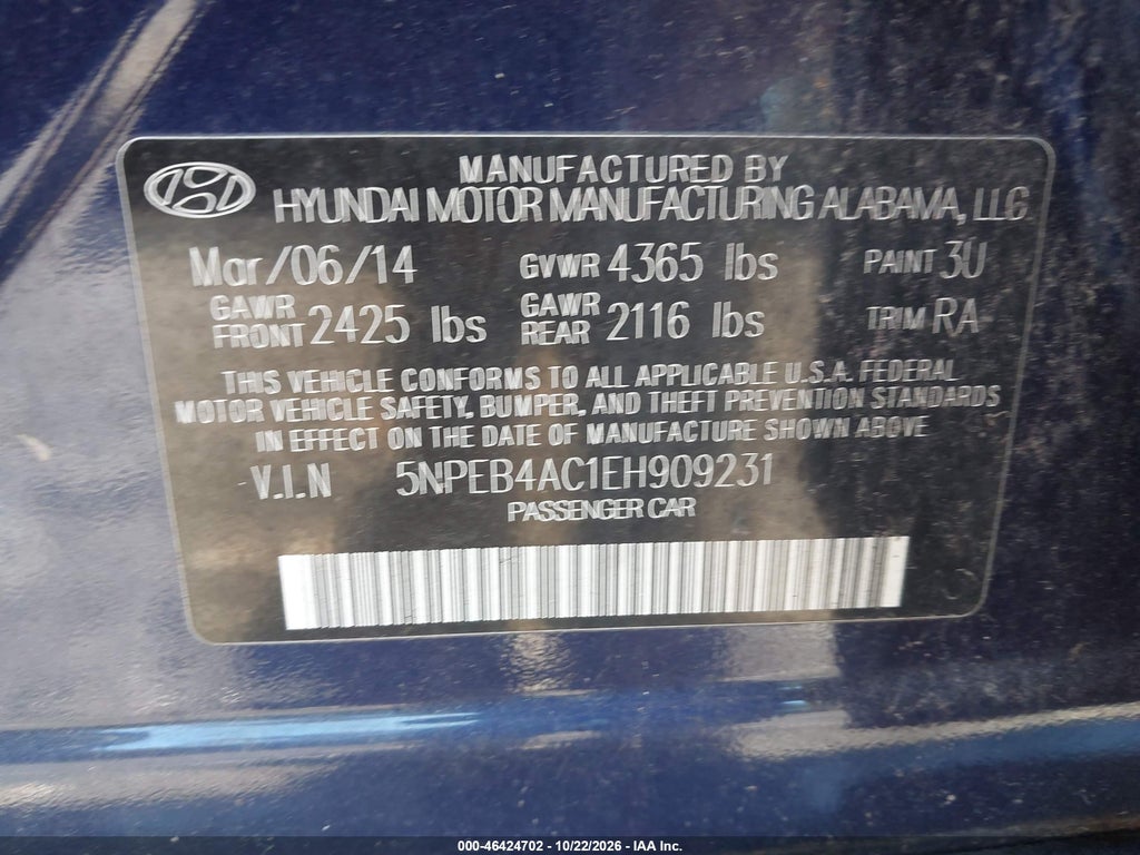 2014 Hyundai Sonata GLS photo 9