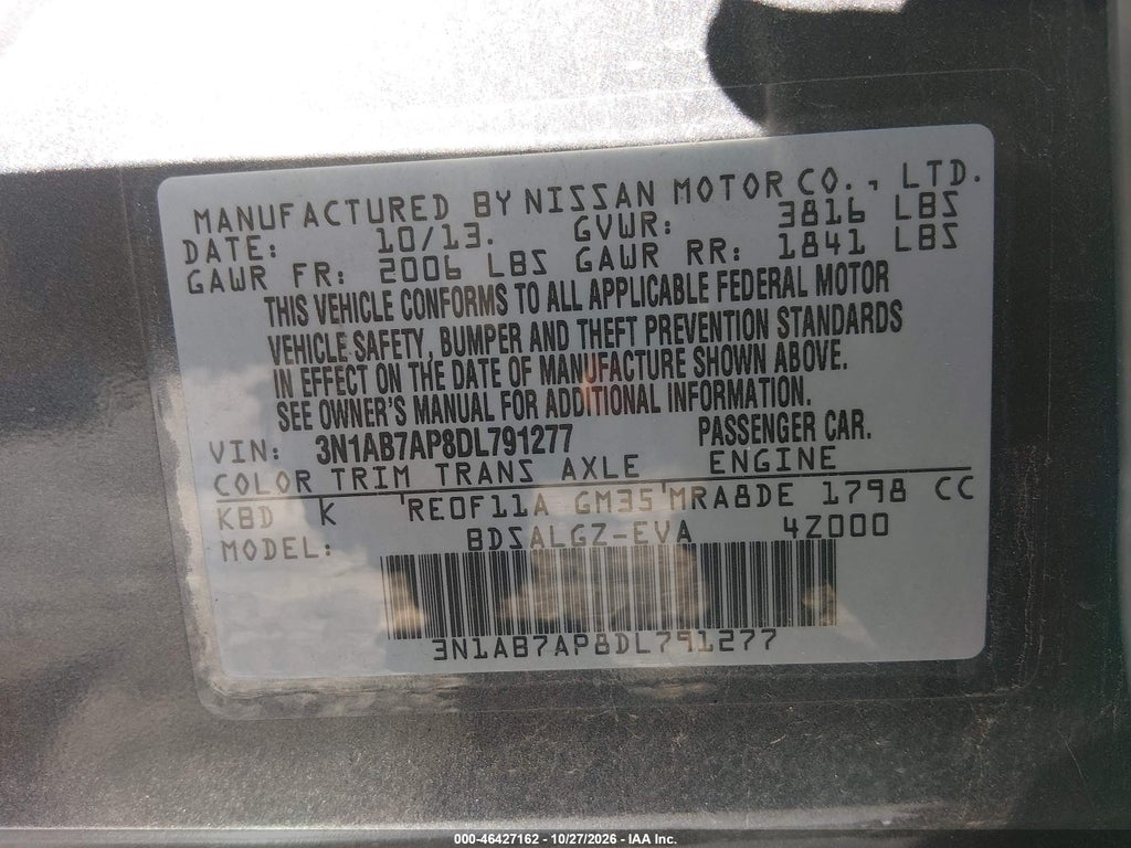 2013 Nissan Sentra SL photo 9