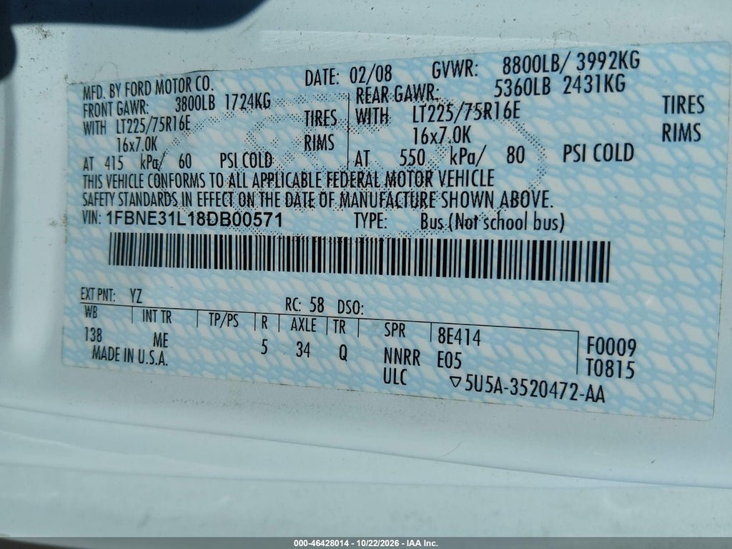 2008 Ford E-350 Super Duty XL/XLT photo 9