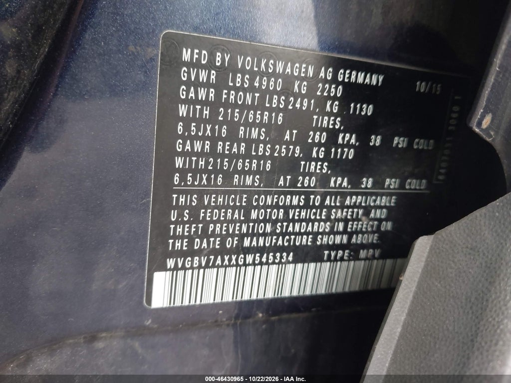 2016 Volkswagen Tiguan S photo 9