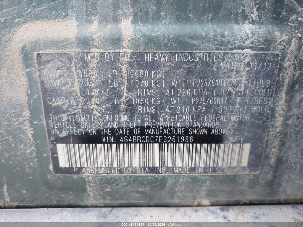 2014 Subaru Outback 2.5I Premium photo 9