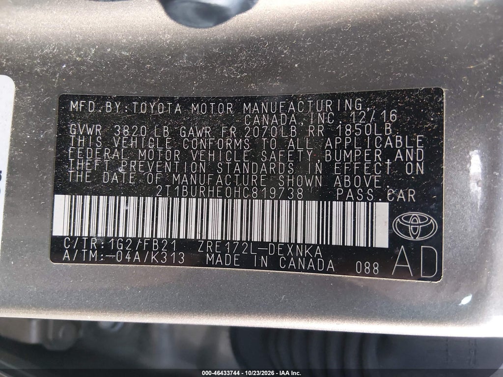 2017 Toyota Corolla L/LE/XLE/SE/XSE photo 9